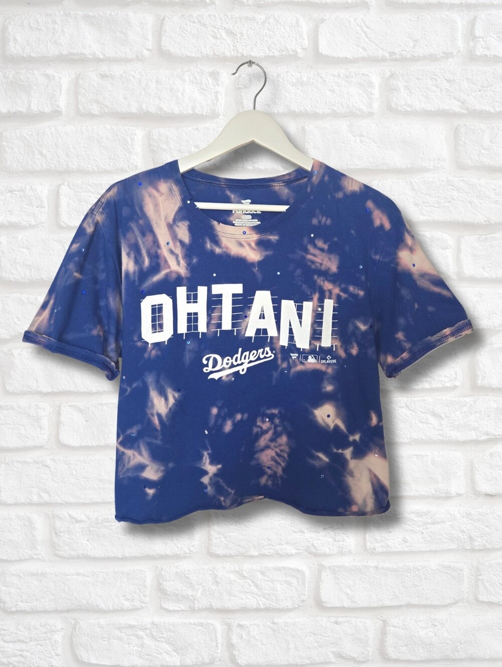 Los Angeles Dodgers Crop Top W/Rhinestones